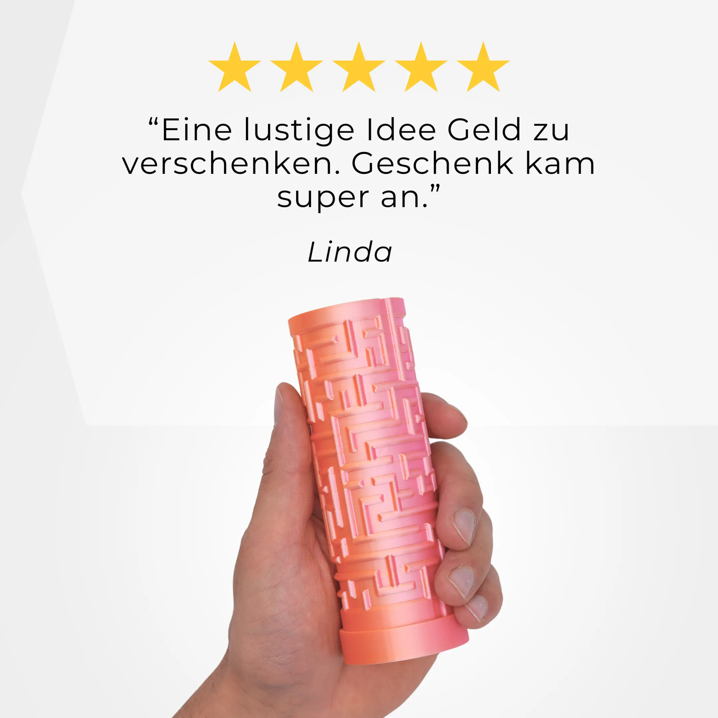 XL Labyrinth Geschenkbox - Rätselbox für Geldgeschenke - Gold-Rosa