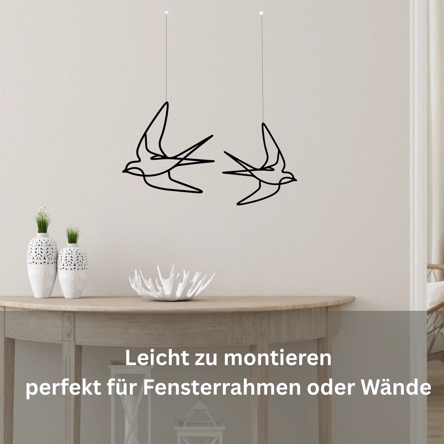 Ombor Schwalbe Fensterdeko zum Aufhängen – 3D-gedruckte Schwalbenfigur