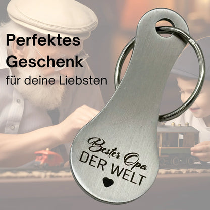 Personalisierter Schlüsselanhänger „Bester Opa der Welt“ – emotionales Geschenk für Großväter, ideal für besondere Momente mit der Familie