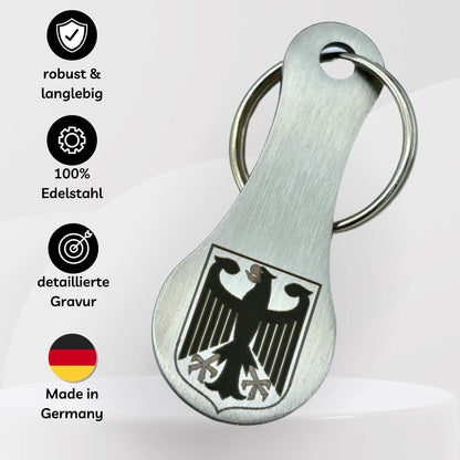 Schlüsselanhänger mit Deutschland-Wappen – graviert, robust, langlebig
