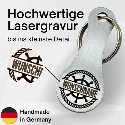 Personalisierter Schlüsselanhänger Einkaufswagenchip aus Edelstahl