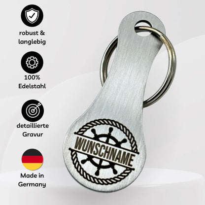 Einkaufswagenlöser personalisiert maritim Handmade in Germany