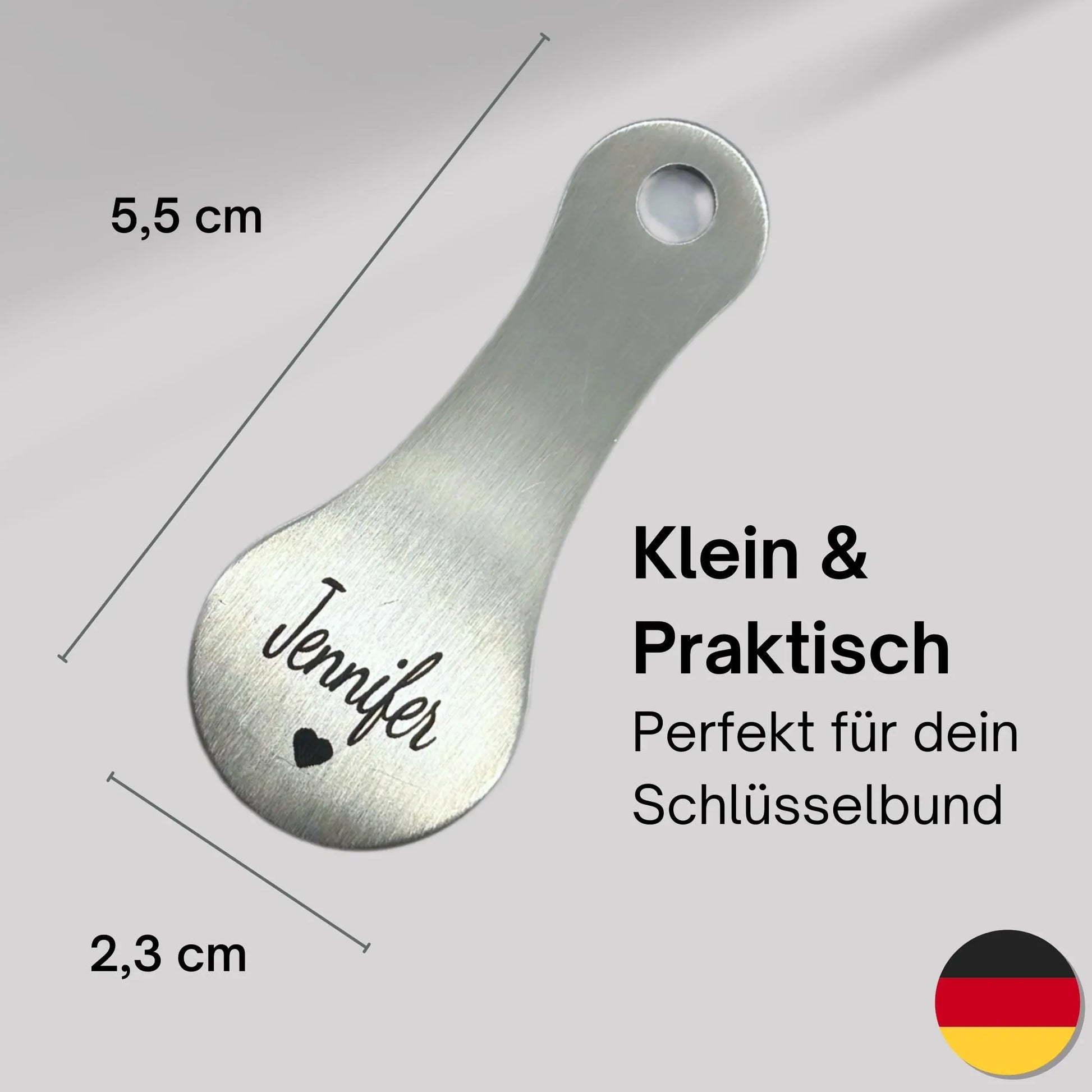 Schlüsselanhänger mit individueller Gravur Herz Symbol