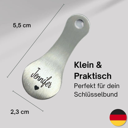 Schlüsselanhänger mit individueller Gravur Herz Symbol