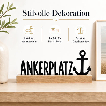 Ankerplatz Aufsteller als Geschenk für Meerliebhaber Küstenfans und Segler