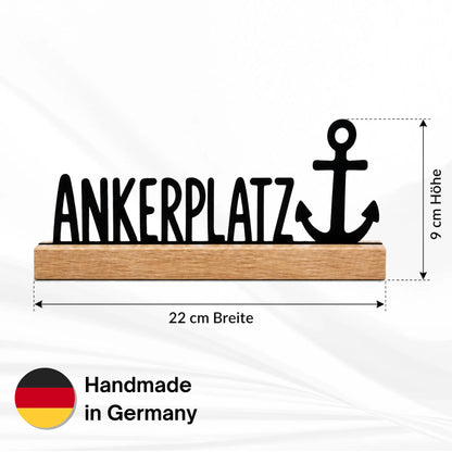 Ankerplatz Holz Aufsteller 22 cm breit und 10 cm hoch Handmade in Germany
