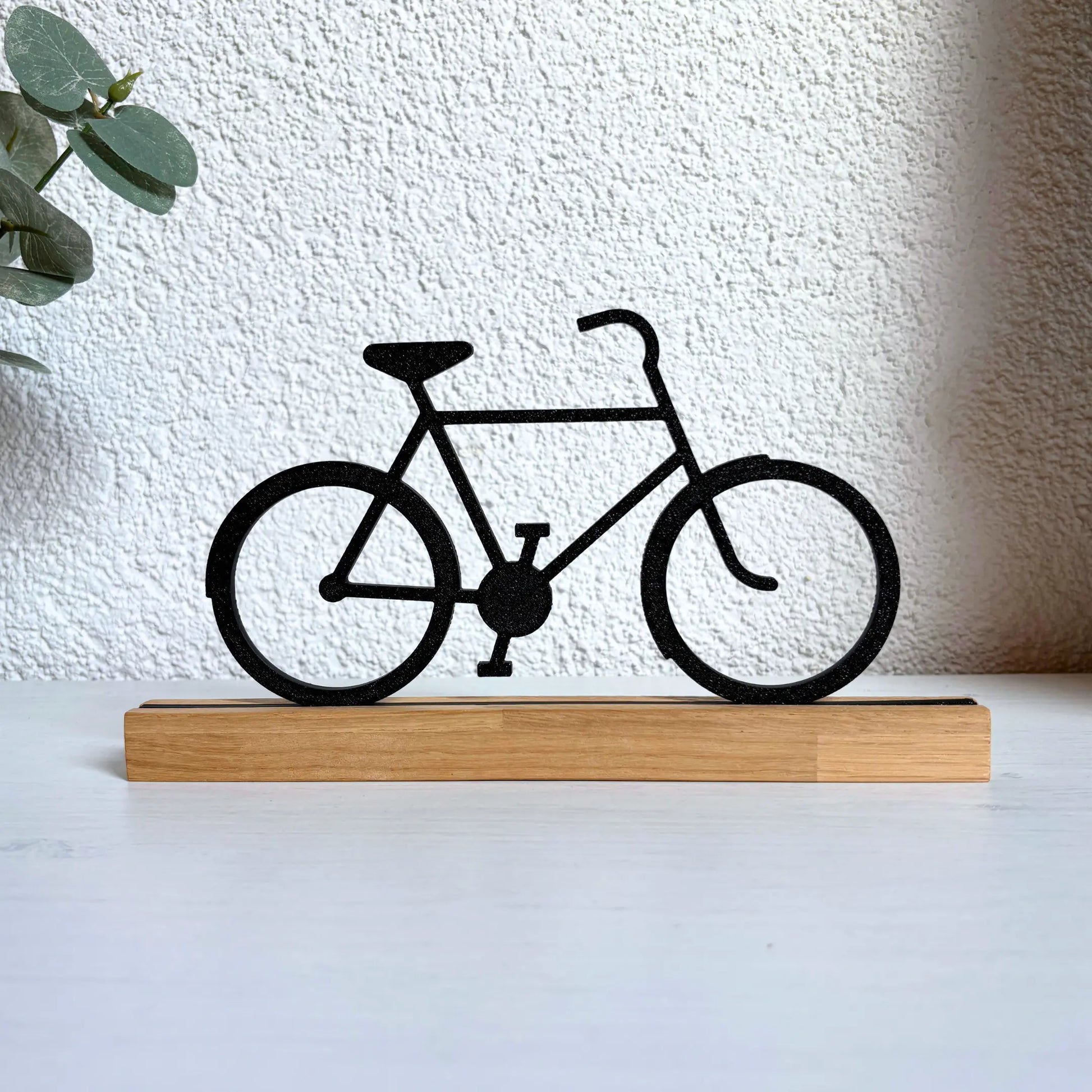 Deko Aufsteller Fahrrad aus Holz mit 3D-Druck Figur