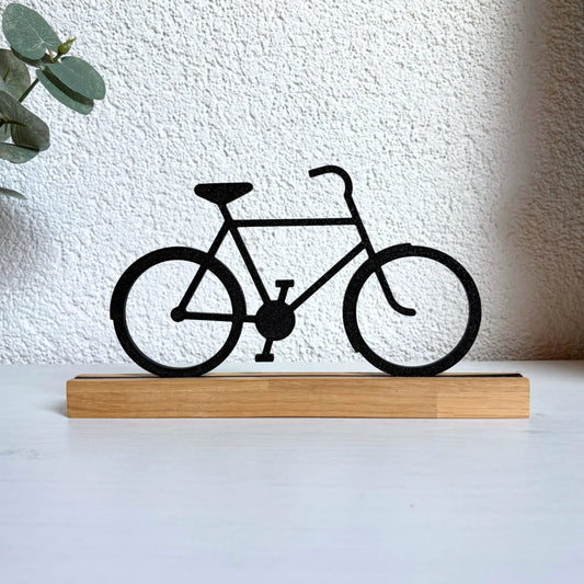 Deko Aufsteller Fahrrad aus Holz mit 3D-Druck Figur