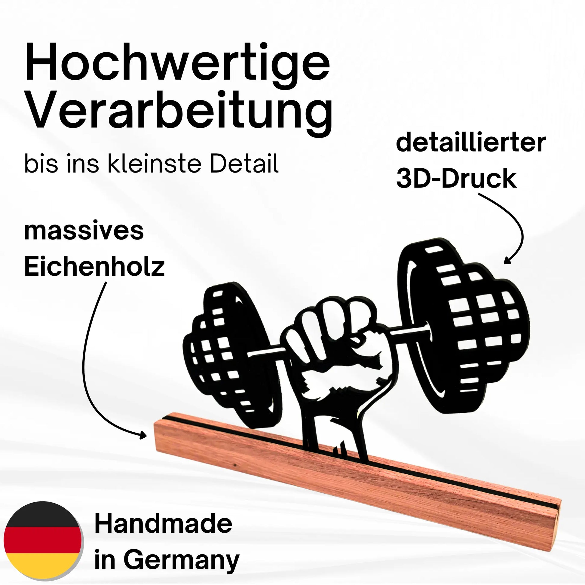 Handmade Fitness Dekofigur mit Hantel Silhouette