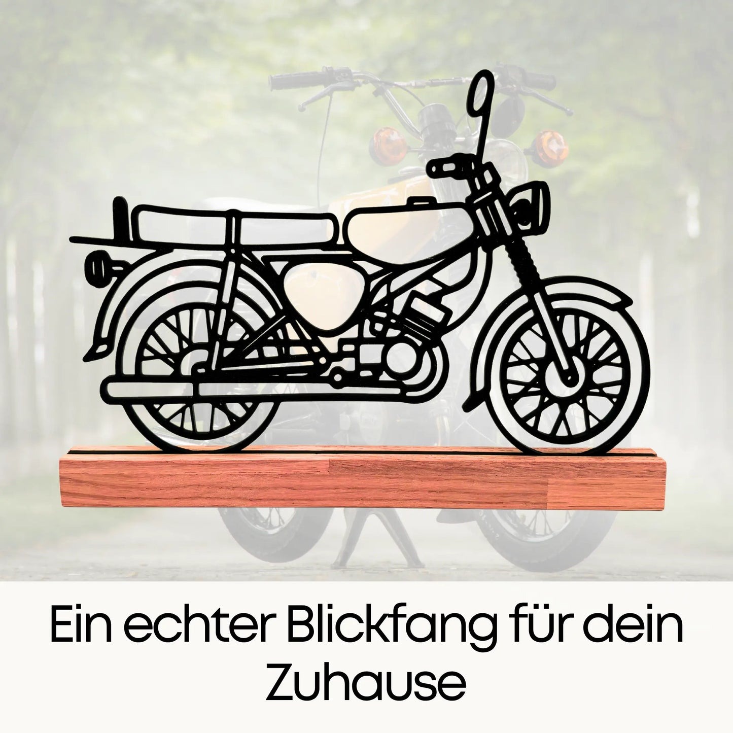 Simson S51 Modell in Eichenholz-Halterung – perfekte Geschenkidee