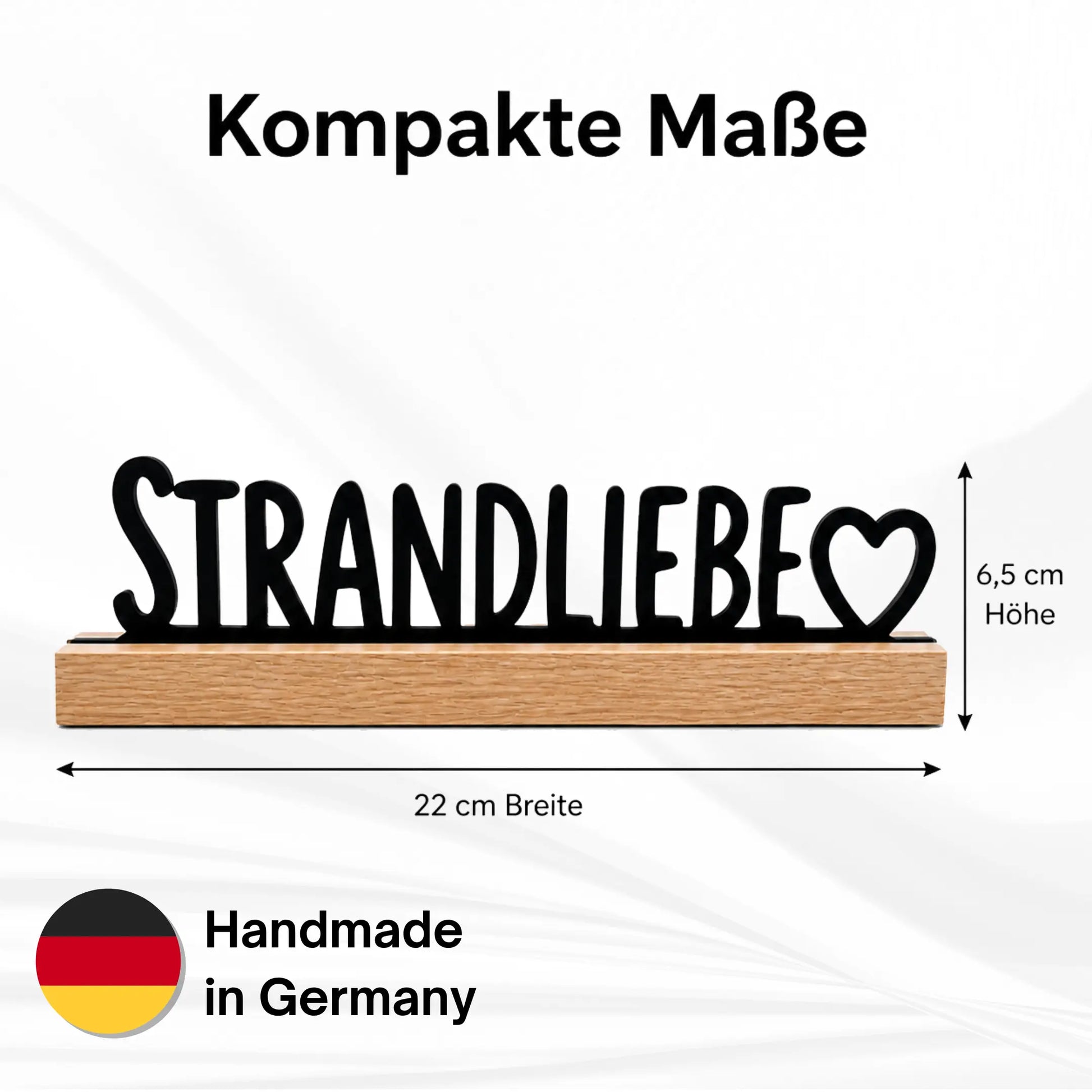 Strandliebe Holz Aufsteller 22 cm breit und 10 cm hoch Handmade in Germany