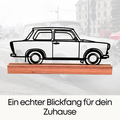 Trabant Dekofigur als Blickfang – mit Retro-Hintergrund