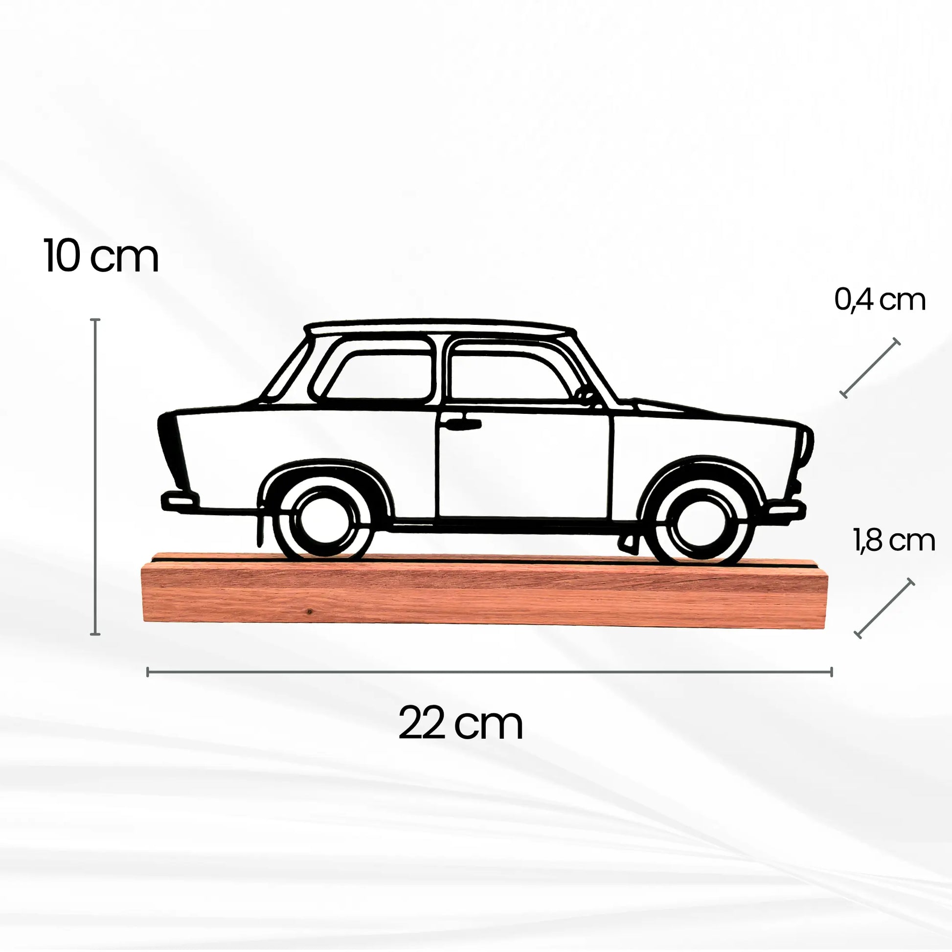Größenangaben Deko Trabant Aufsteller – Maße in cm