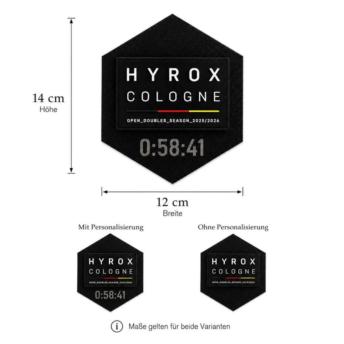 Personalisierbarer HYROX Patch Halter 12 cm breit und 14 cm hoch