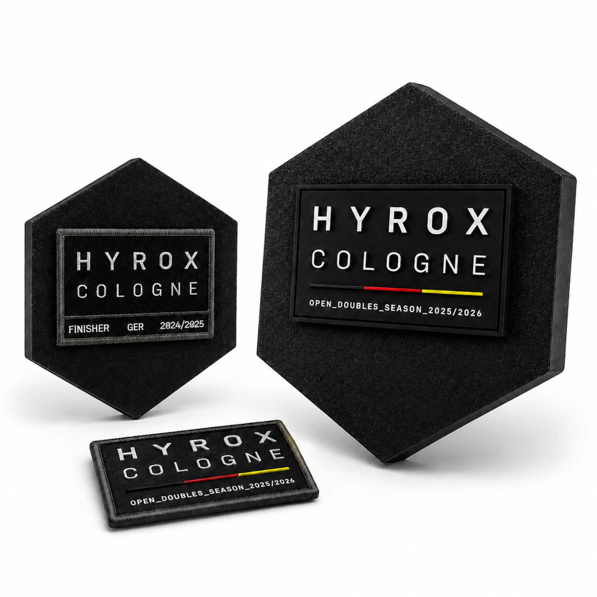 Magnetischer HYROX Patch Halter mit Klettfläche und personalisierter Finish-Zeit