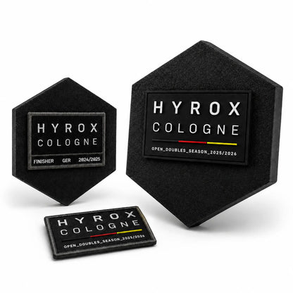 Magnetischer HYROX Patch Halter mit Klettfläche und personalisierter Finish-Zeit