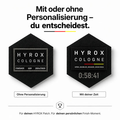 HYROX Patch Magnet ohne Personalisierung oder mit individueller Finish-Zeit