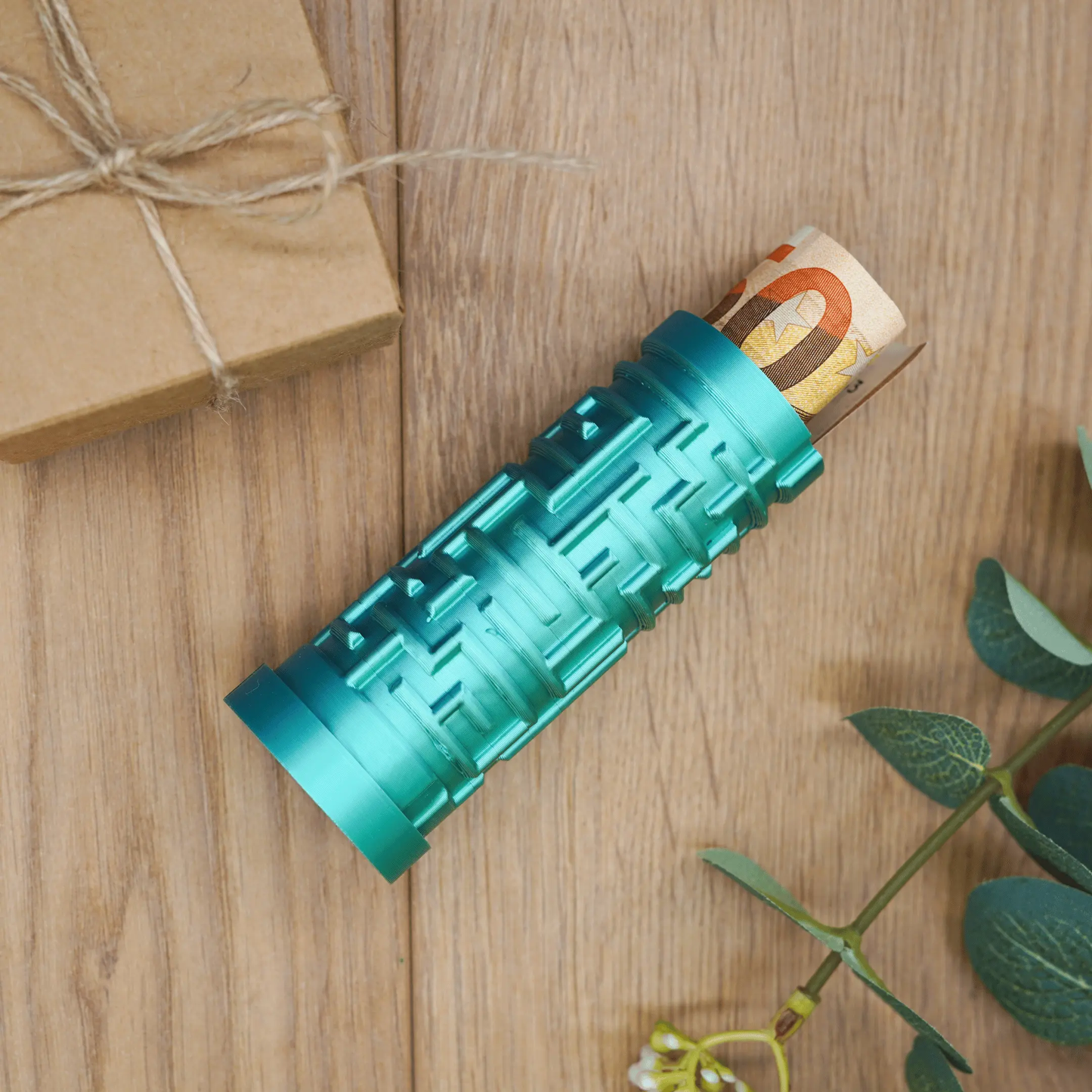 Labyrinth Geschenkbox - Rätselbox für Geldgeschenke - Blau-Grün