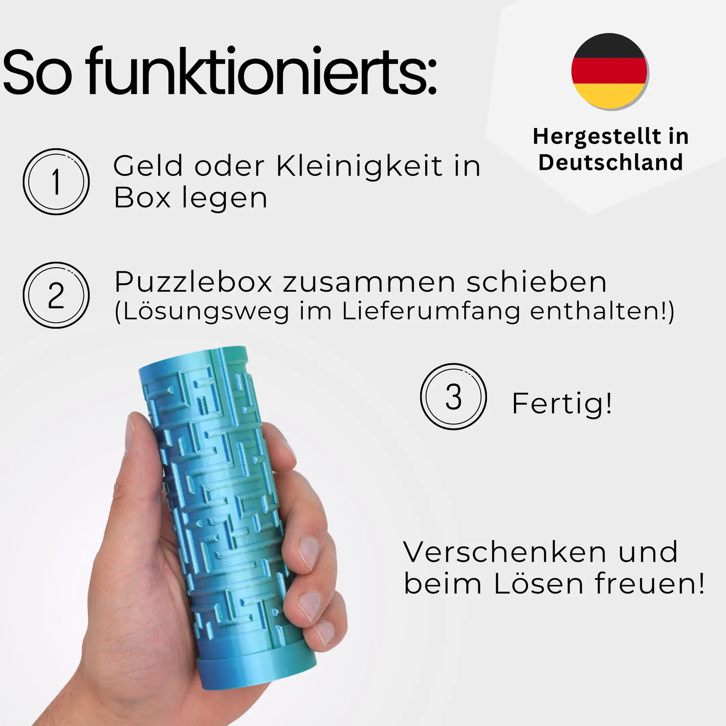 XL Labyrinth Geschenkbox - Rätselbox für Geldgeschenke - Blau-Grün