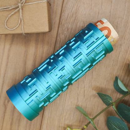 XL Labyrinth Geschenkbox - Rätselbox für Geldgeschenke - Blau-Grün