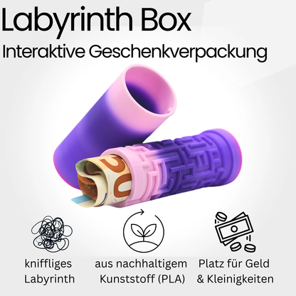 Labyrinth Geschenkbox - Rätselbox für Geldgeschenke - Farbverlauf