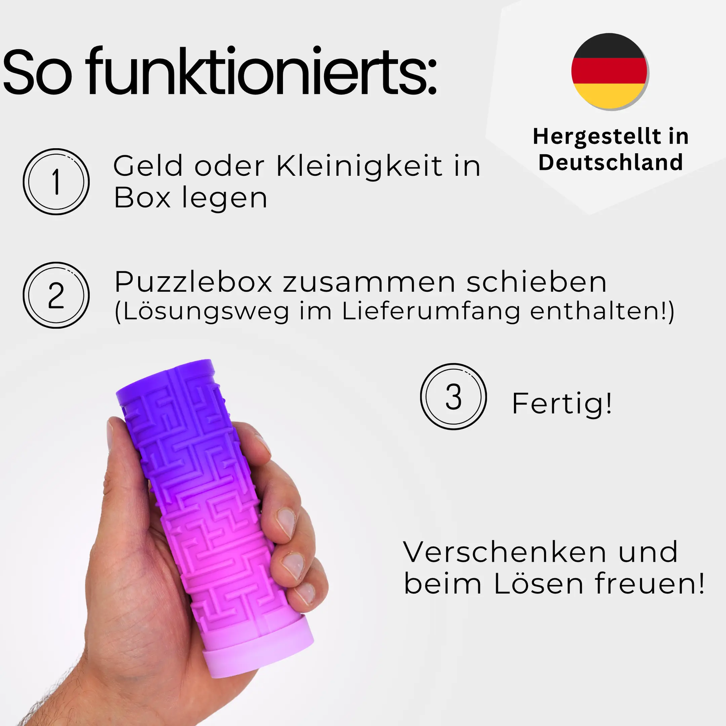 XL Labyrinth Geschenkbox - Rätselbox für Geldgeschenke - Farbverlauf