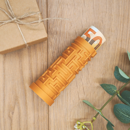 Labyrinth Geschenkbox - Rätselbox für Geldgeschenke - Gold