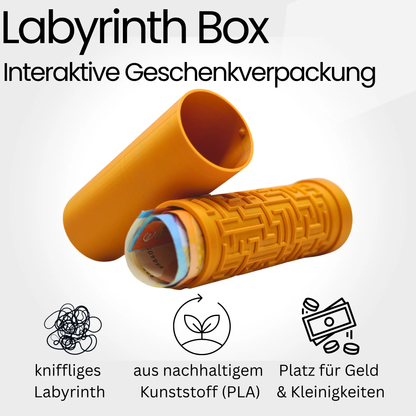 XL Labyrinth Geschenkbox - Rätselbox für Geldgeschenke - Gold