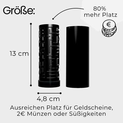 XL Labyrinth Geschenkbox - Rätselbox für Geldgeschenke - Gold-Rosa