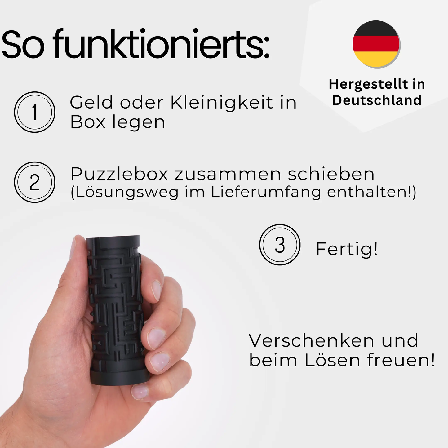Labyrinth Geschenkbox - Rätselbox für Geldgeschenke - Schwarz
