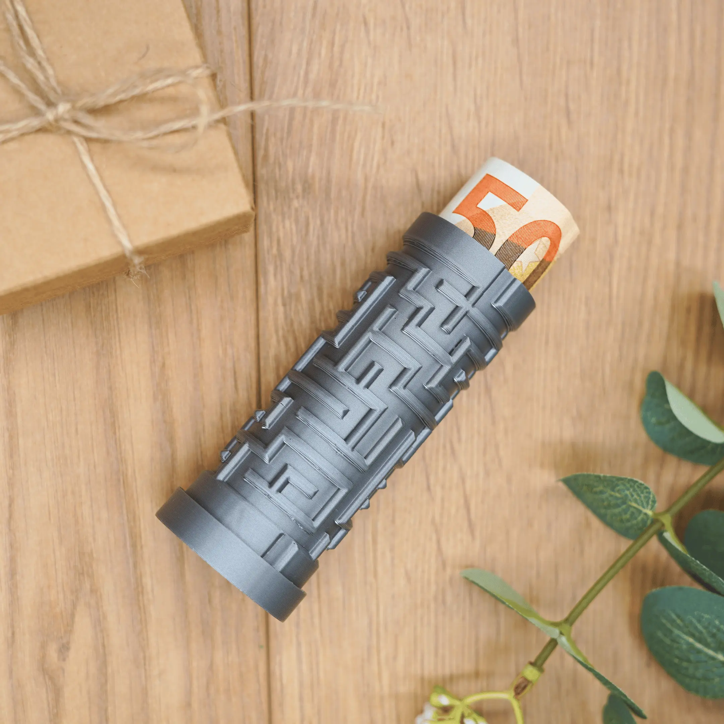 Labyrinth Geschenkbox - Rätselbox für Geldgeschenke - Silber