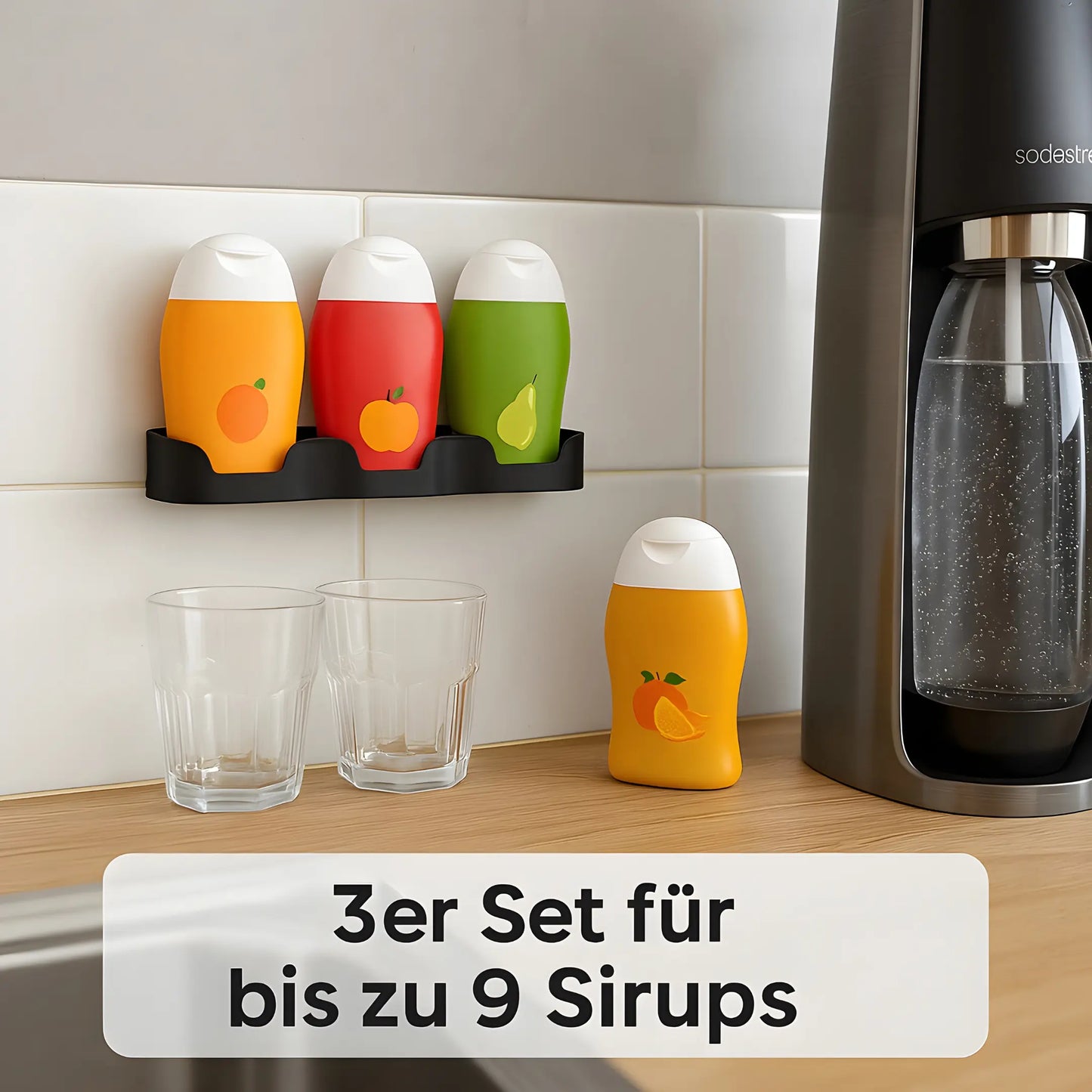 Zerup Wandregal mit Klebepunkten einfach und ohne Bohren in der Küche befestigen