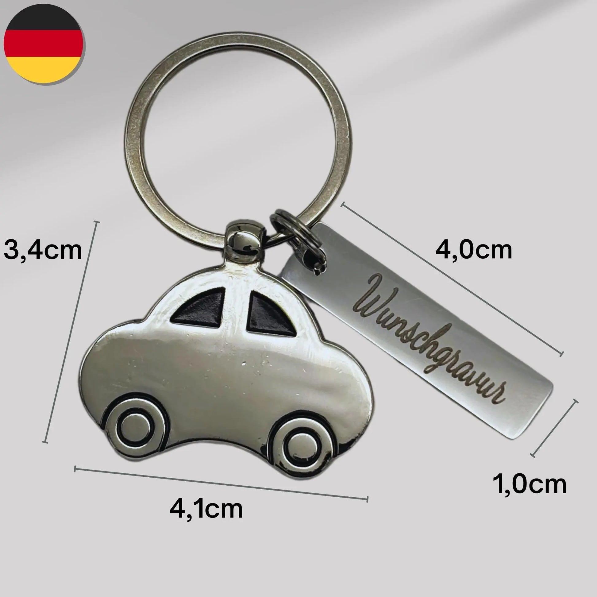 Schlüsselanhänger Auto – Maße und Größenangaben