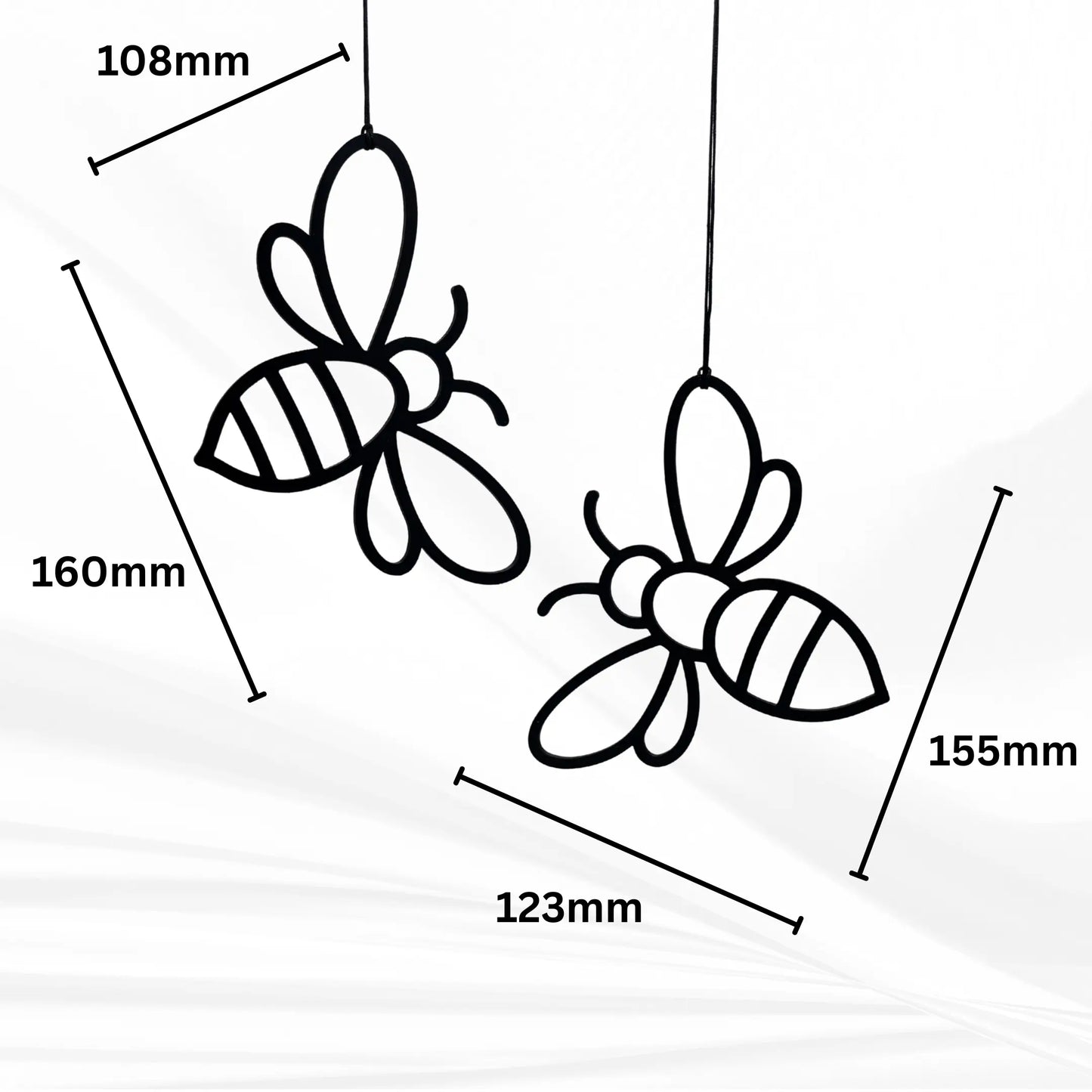 Ombor Biene Fensterdeko zum Aufhängen – 3D-gedruckte Bienenfigur