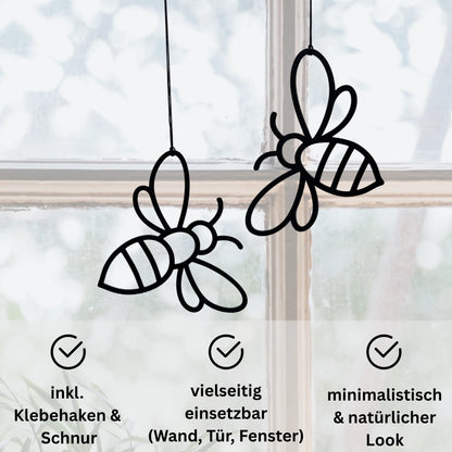 Ombor Biene Fensterdeko zum Aufhängen – 3D-gedruckte Bienenfigur