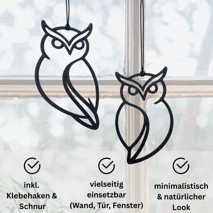 Ombor Eule Fensterdeko zum Aufhängen – 3D-gedruckte Eulenfigur