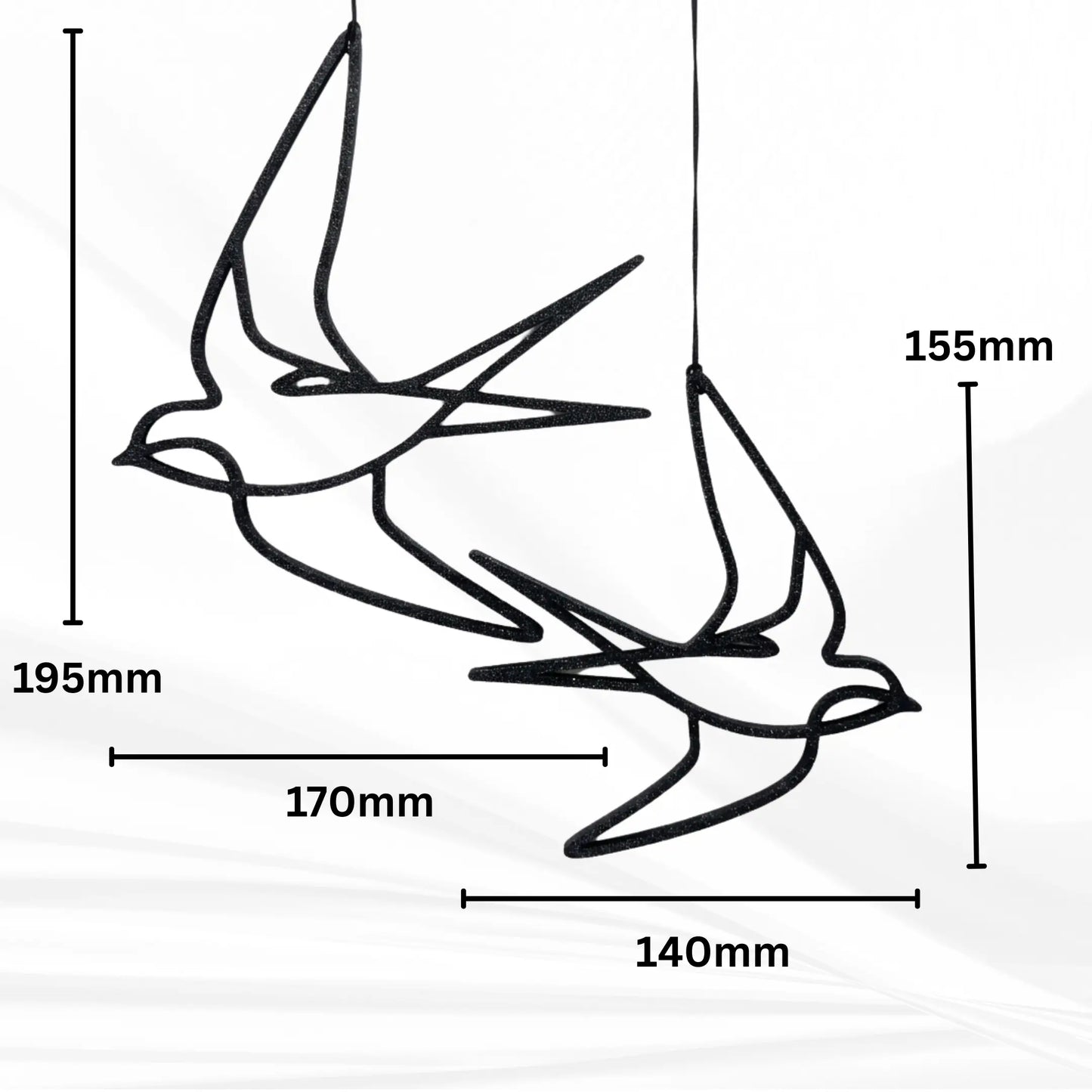 Ombor Schwalbe Fensterdeko zum Aufhängen – 3D-gedruckte Schwalbenfigur