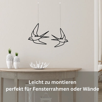 Ombor Schwalbe Fensterdeko zum Aufhängen – 3D-gedruckte Schwalbenfigur